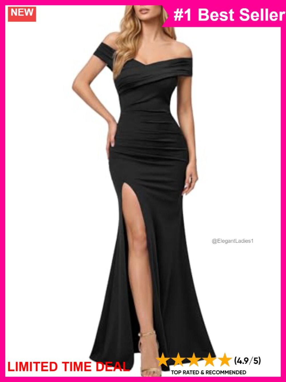 Off Shoulder Sleeveless Ruched Maxi Dress Formal Wedding Bridesmaid